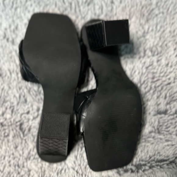 Rilista - Womens Square Open Toe Heeled Chunky Block Heels Braided Pumps - 7 1/2 - Picture 5 of 7